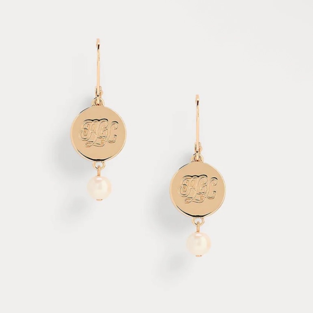 Lauren Ralph Lauren gold pearl drop earrings
